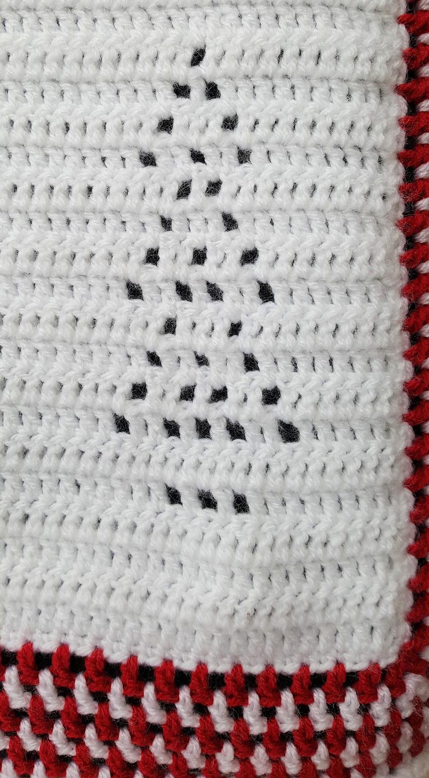 Babys First Christmas Filet Blanket