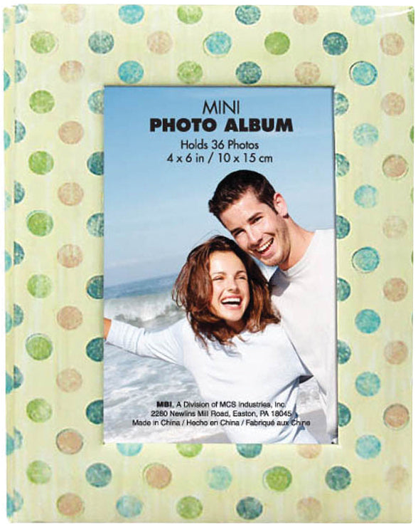 MBI Photo Brag Book 4"X6" - Tan W/Multi Dots