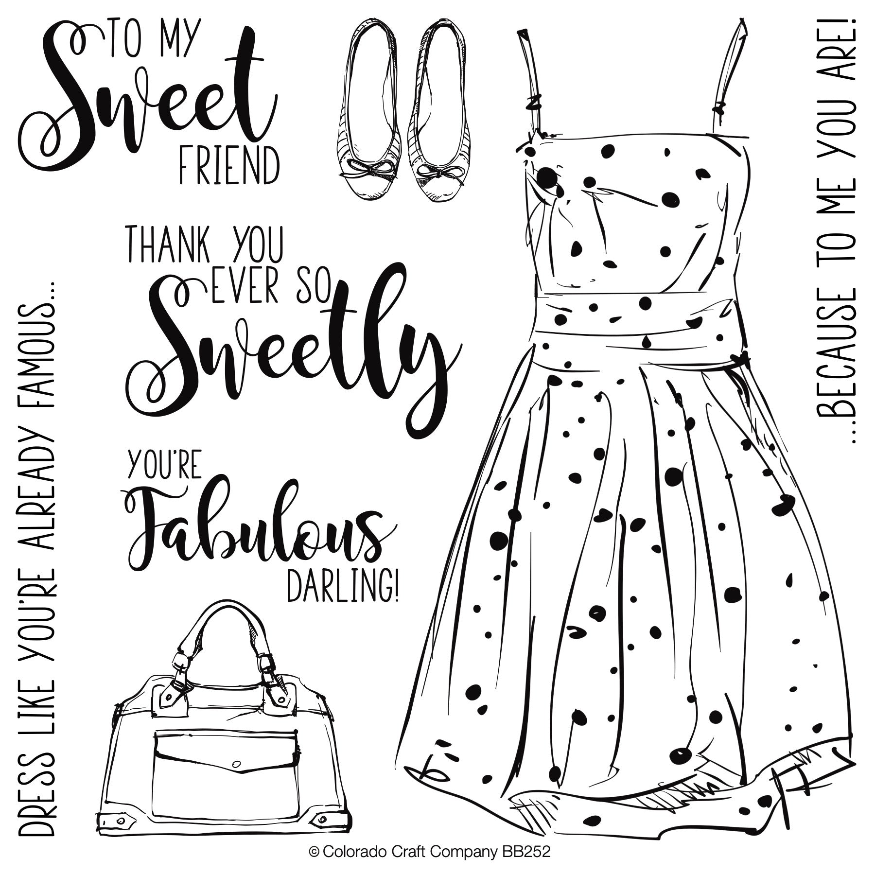 Colorado Craft Company Clear Stamps 6"X6" - You're Fabulous-Big & Bold