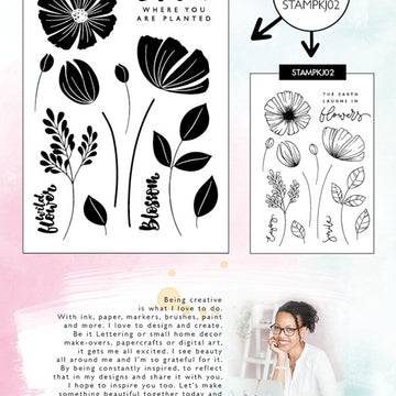 Studio Light Karin Joan Blooming Collection Clear Stamps - NR. 01