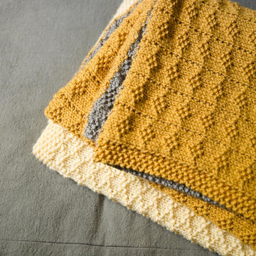 Seed Stitch Diamonds Blanket