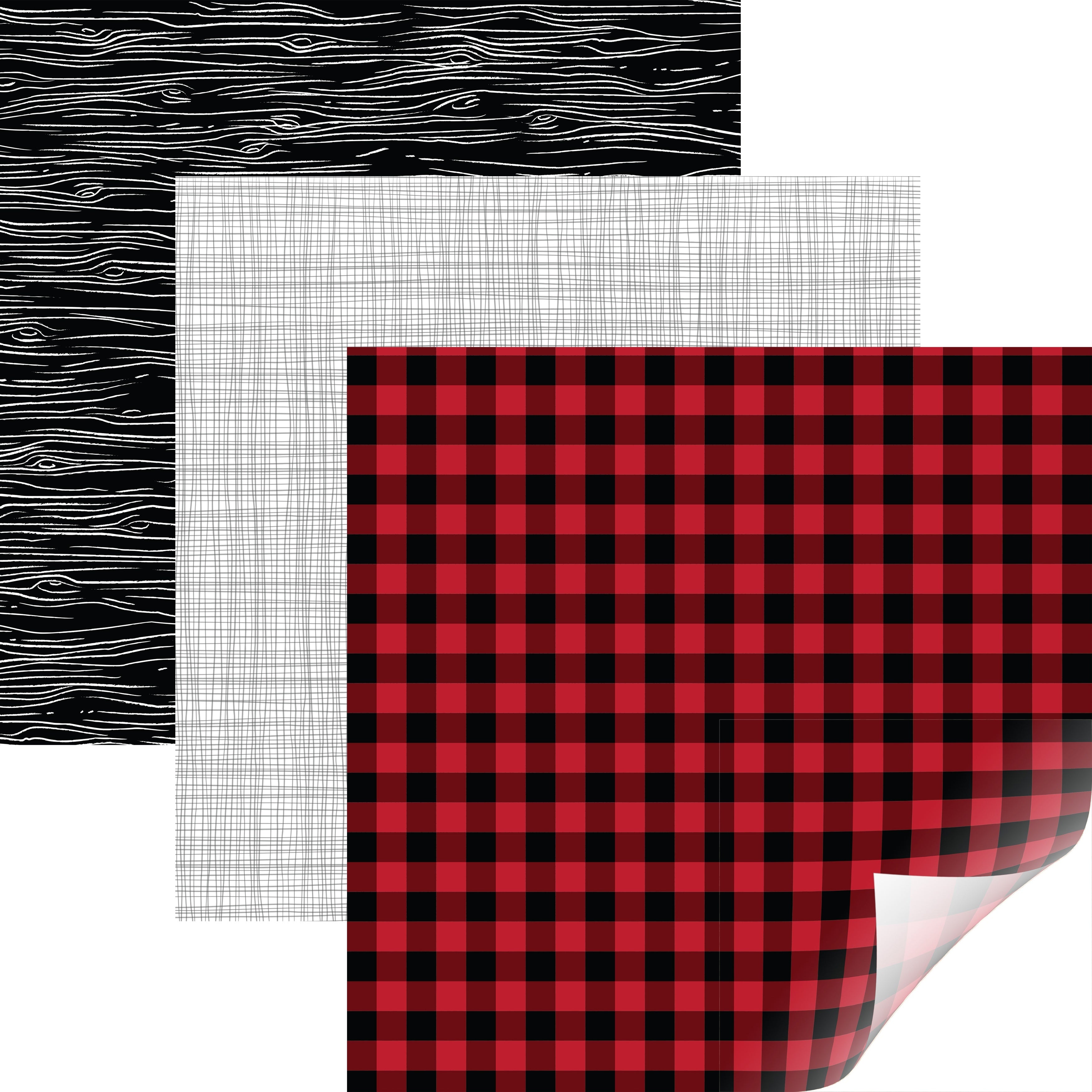 Cricut Patterned Premium Vinyl Sampler 12"X12" 6/Pkg - Rustic Lodge, Lumber Jack