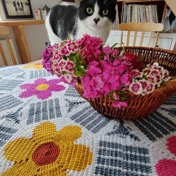 Pretty Preppy Petals Tapestry Crochet Blanket