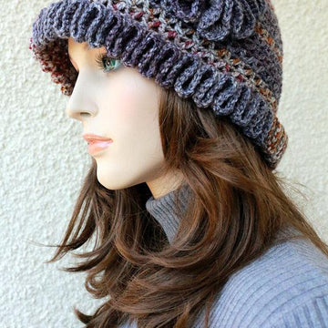 Women's Hat With Flower "Happy Autumn Colors"