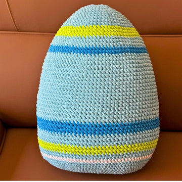 Easter Colorful Egg Pillow Stripes Flowers No Sew