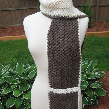 Hot Chocolate and Vanilla Swirl Hat and Scarf Set