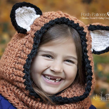 Fox Hooded Cowl Knitting Pattern 397