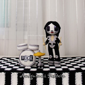 The Catman – Rock Doll Crochet Pattern + Drum Set (Fanart Inspired)