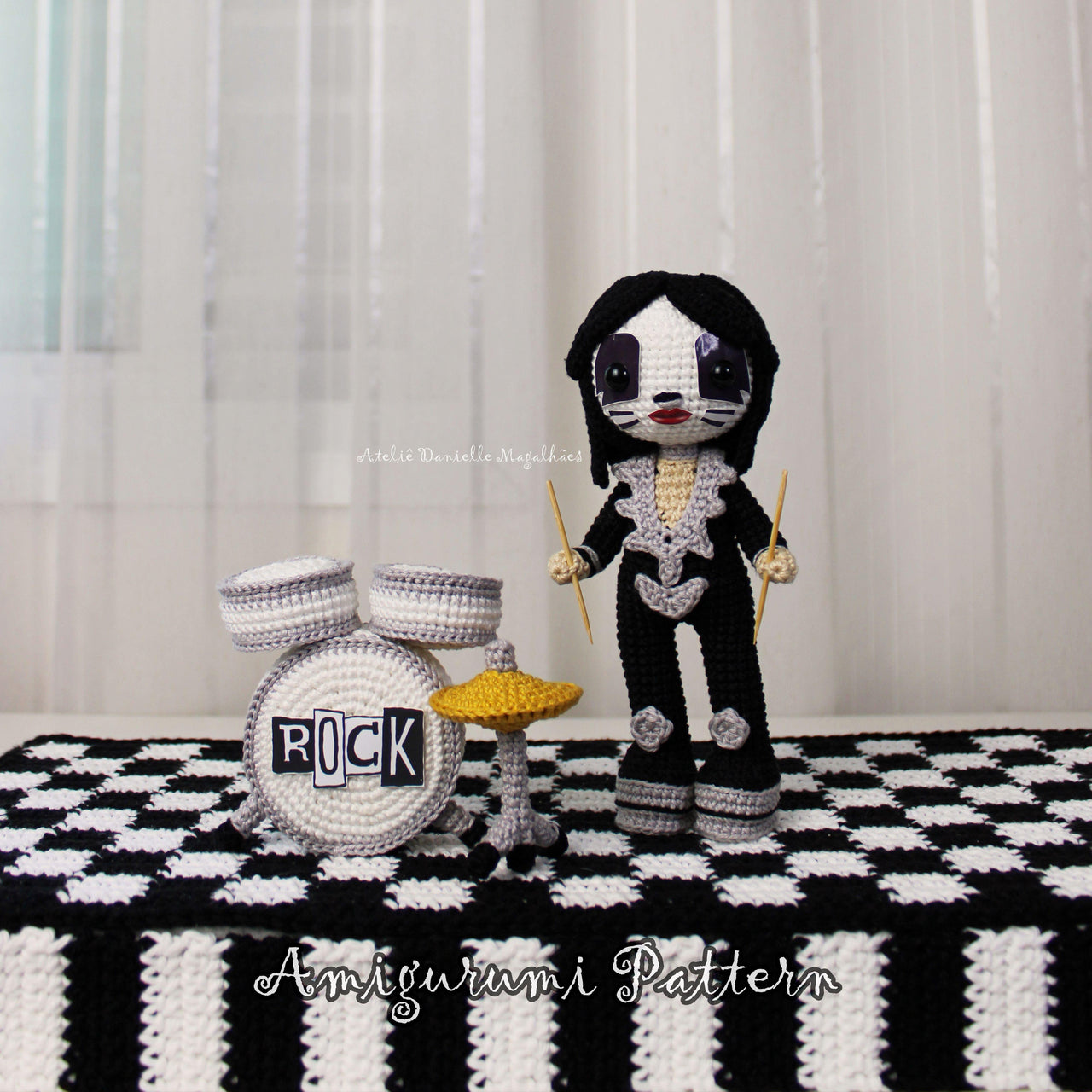 The Catman – Rock Doll Crochet Pattern + Drum Set (Fanart Inspired)