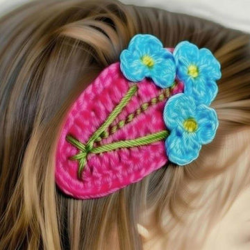 Crochet Mini Fowers Hair Clip Pdf + Video Tutorials