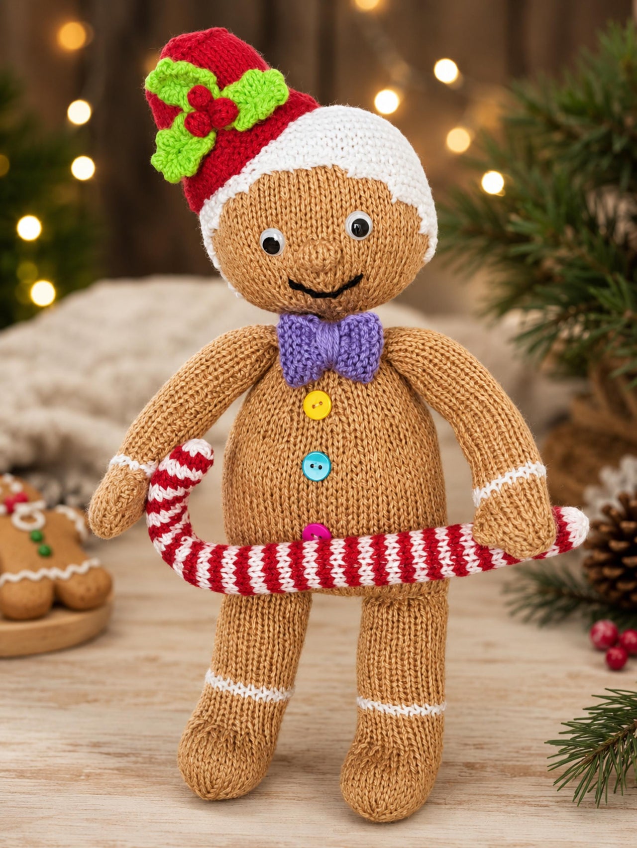 Gingerbread Man & Candy Cane Toy or Christmas Decoration 37cm LH026