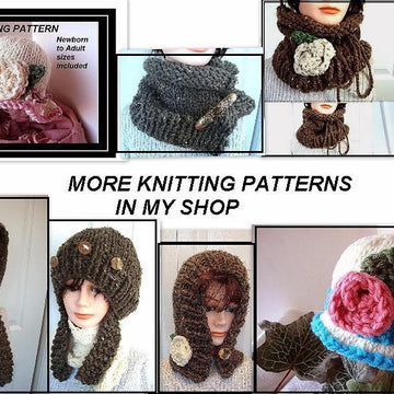 575 UNISEX KNITTED BEANIE HAT, and flower