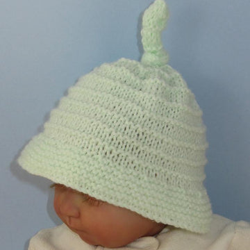 Baby Big Brim Stripey Topknot Beanie Hat