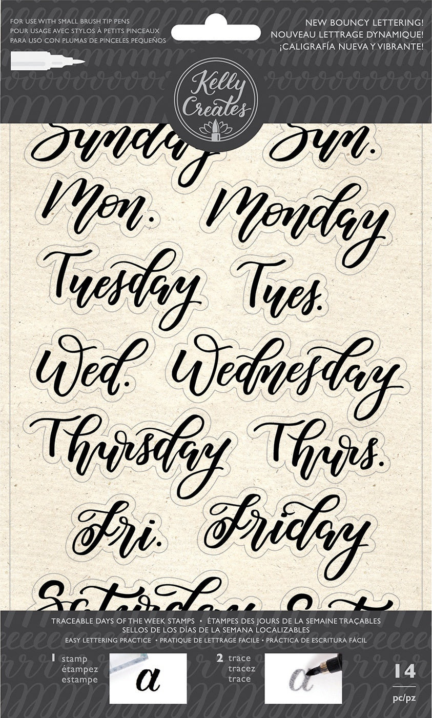 American Crafts Kelly Creates Acrylic Traceable Stamps - Bouncy Days Of The Week