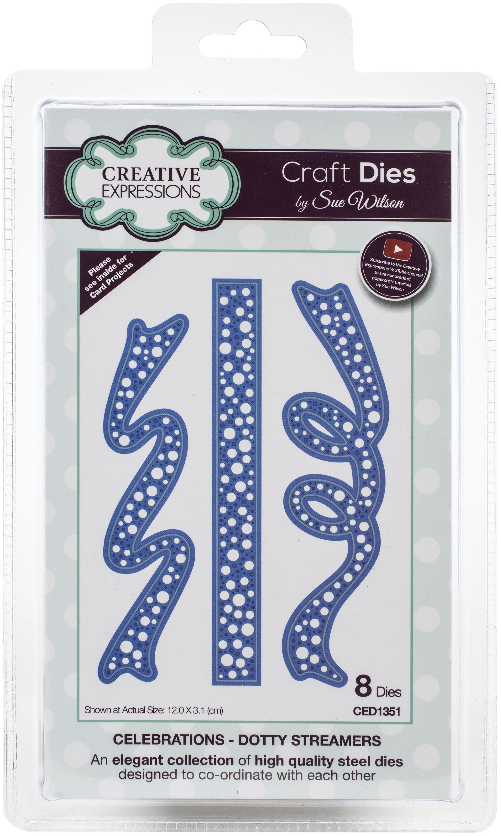 Creative Expressions Craft Dies By Sue Wilson - Celebrations Dotty- Streamers