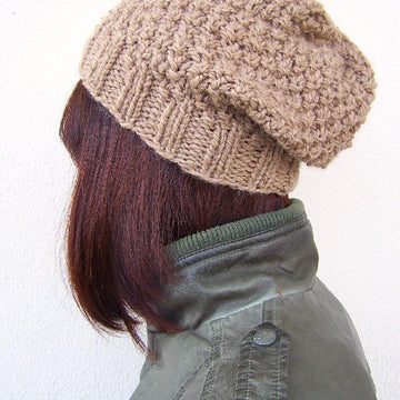 Simple slouchy textured hat