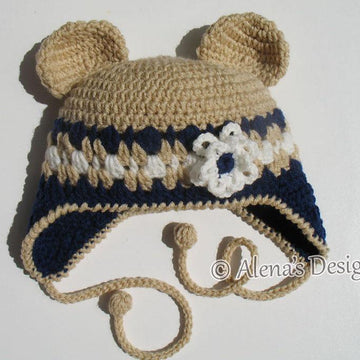 Crochet Hat with Bear Ears