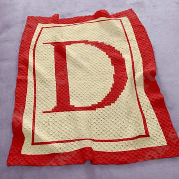 Letter D Blanket C2C CROCHET PATTERN | Baby Shower Afghan