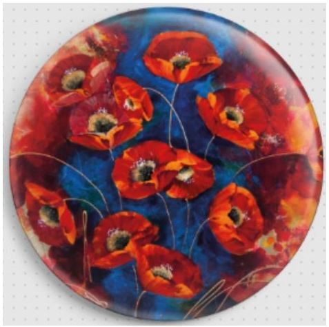 Geckorouge Floating Red Poppies Needle Minder