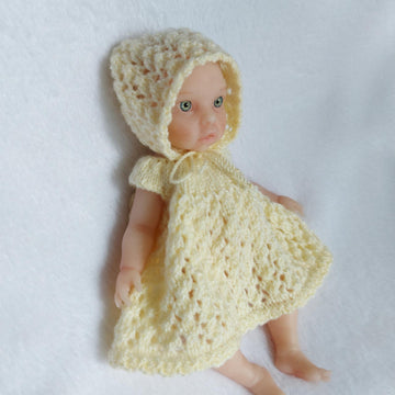 Lace Dress and Bonnet Set for 9 Inch Dolls