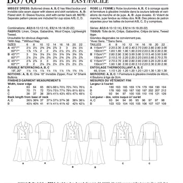 Butterick Misses' Dress B6706 - Sewing Pattern