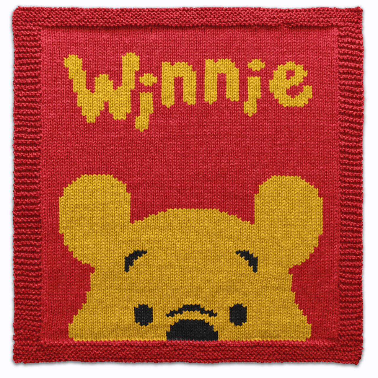 Cute Winnie the Pooh Square Knitting Pattern