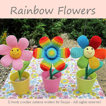 Rainbow Flowers Amigurumi Crochet Pattern