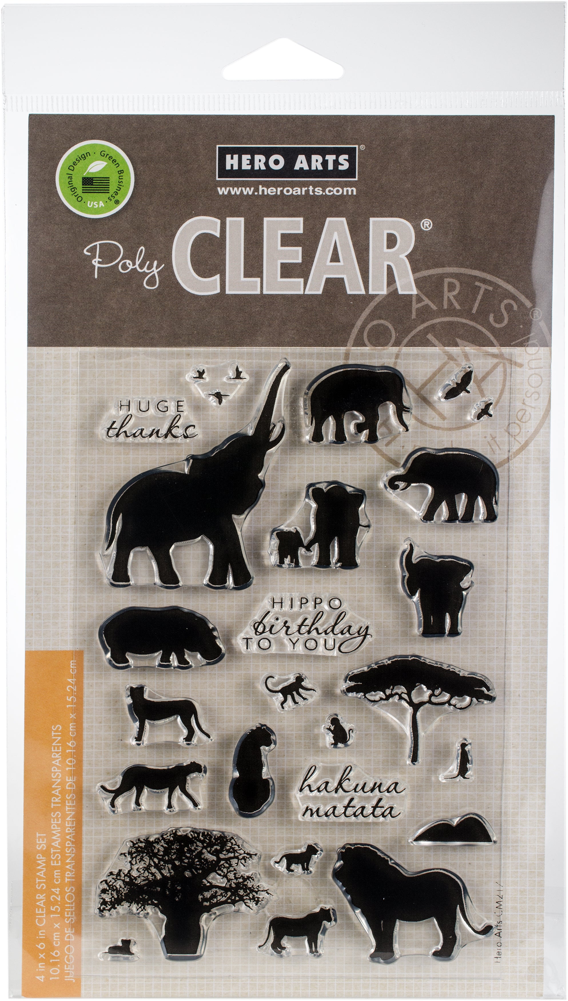 Hero Arts Clear Stamps 4"X6" - Safari Huge Thanks