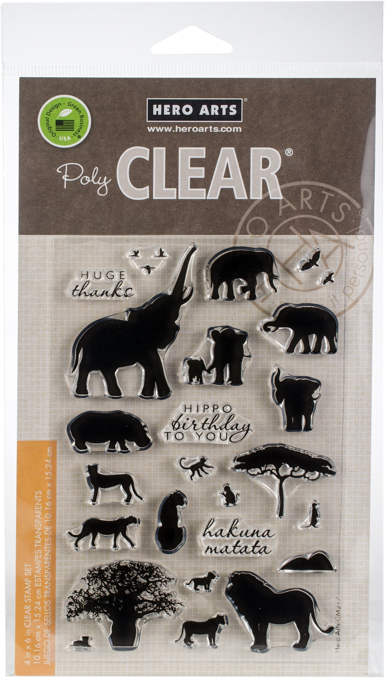 Hero Arts Clear Stamps 4"X6" - Safari Huge Thanks