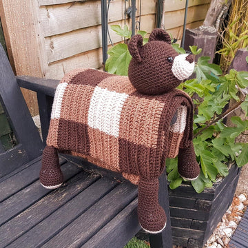 3in1 Woodland Bear Folding Baby Blanket Toy Lovey