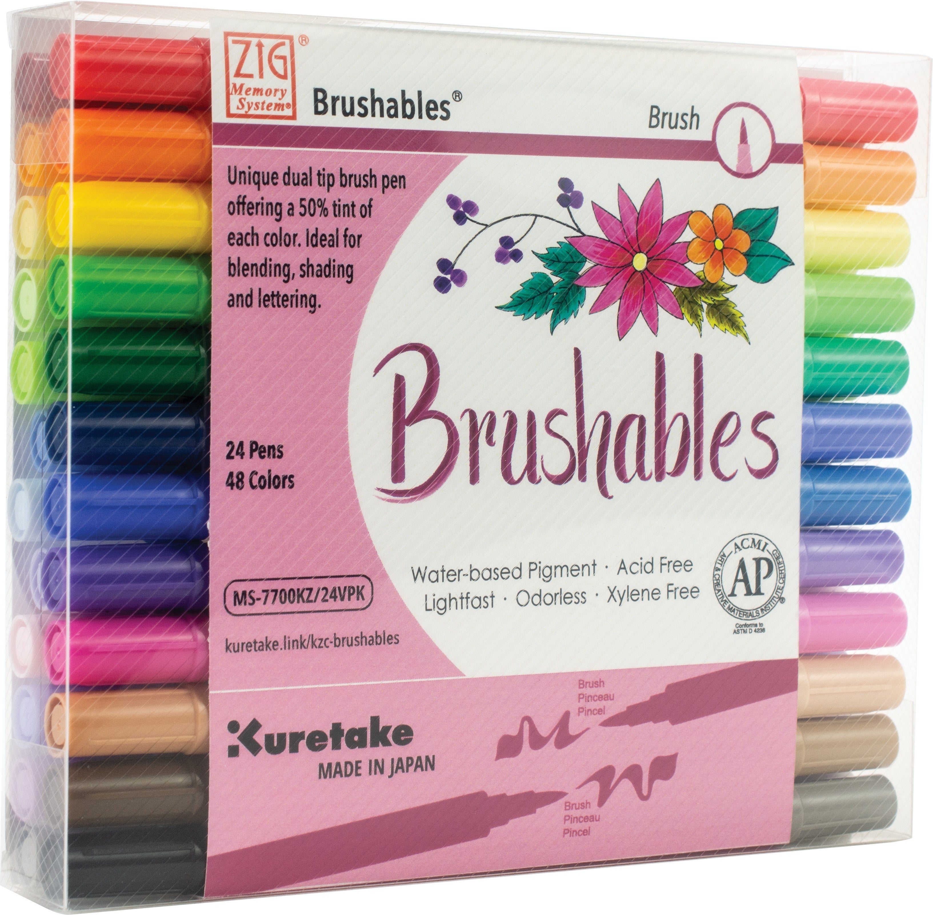 ZIG Memory System Brushables Dual-Tip Markers 24/Pkg - 560258