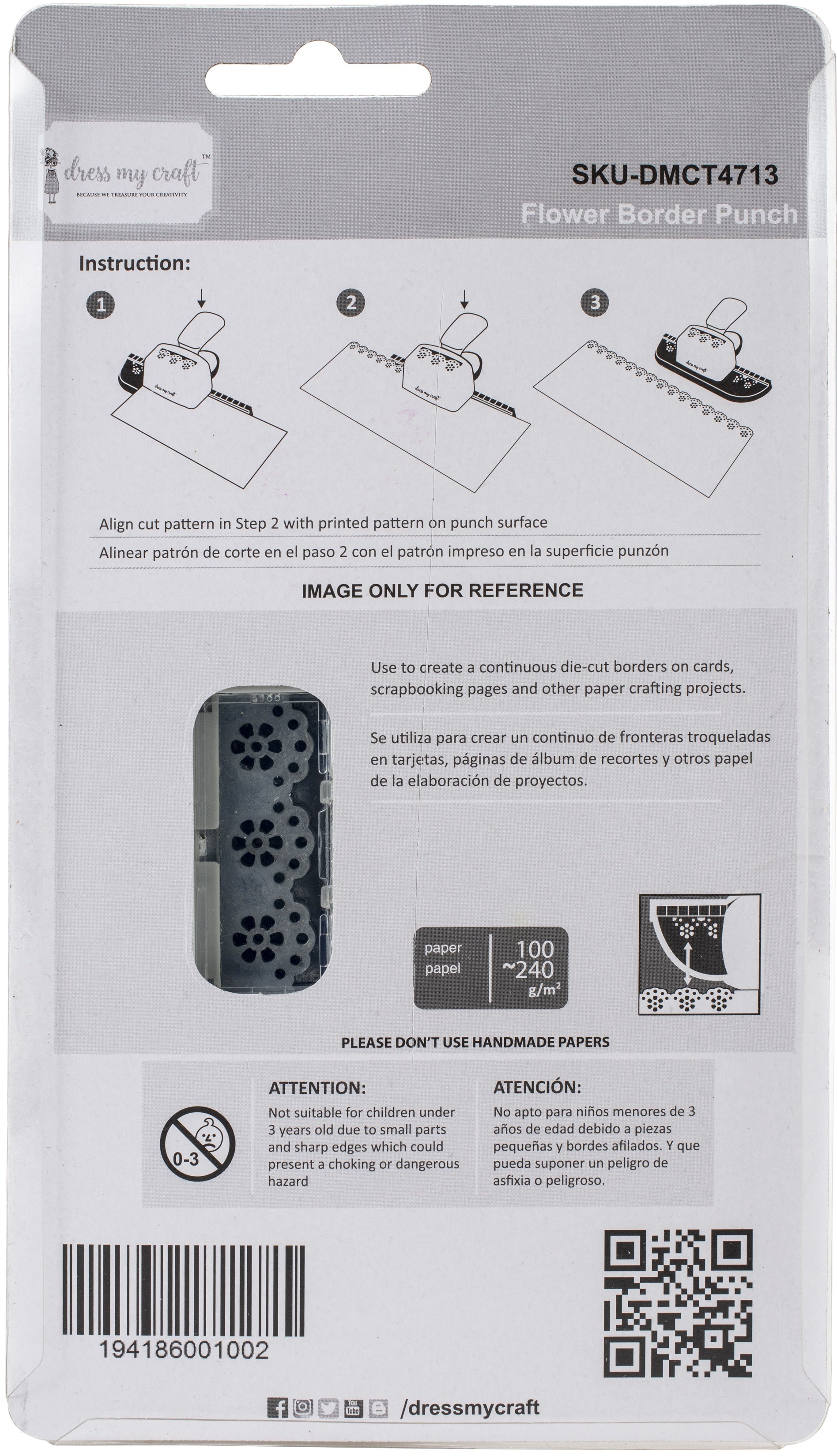 Dress My Craft Paper Punch - Flower Border Punch