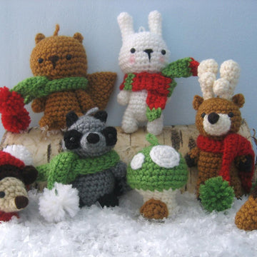 Woodland Christmas Ornament Crochet Pattern Set