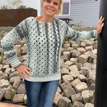 Sage Symphony Sweater (plus matching hat)