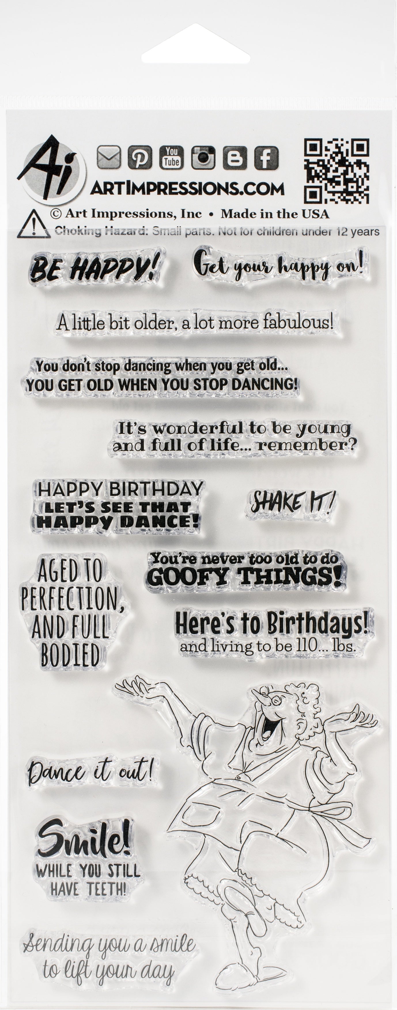 Art Impressions Laugh Lines Stamp - Be Happy