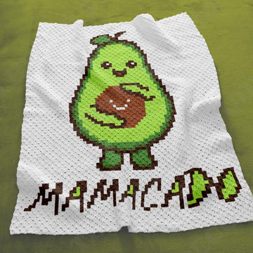Mamacado Funny Blanket Corner-to-Corner Crochet Pattern Pregnancy Throw