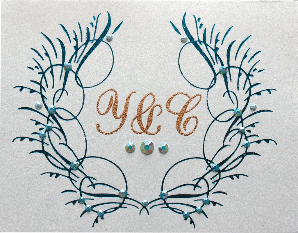 Spellbinders PA Scribe Glimmer Hot Foil Plate - Monogram Laurel