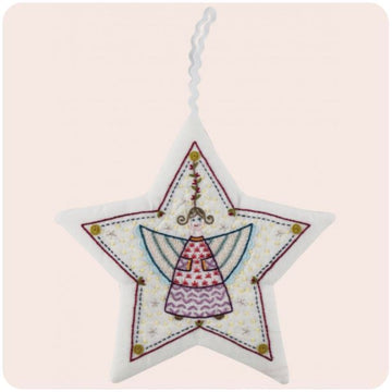 Un Chat Dans L'Aiguille Christmas Angel Printed Embroidery Kit