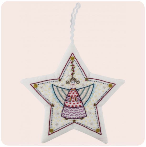 Un Chat Dans L'Aiguille Christmas Angel Printed Embroidery Kit