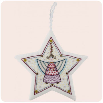 Un Chat Dans L'Aiguille Christmas Angel Printed Embroidery Kit