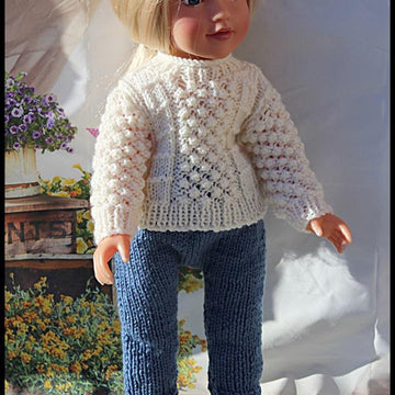 Knitting Pattern OG1 Jeggings, Sweater, Bodywarmer & Boots to fit 18 inch Fashion Doll