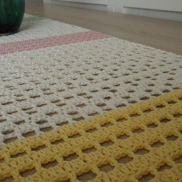 Fleur Filet Crochet Table Runner