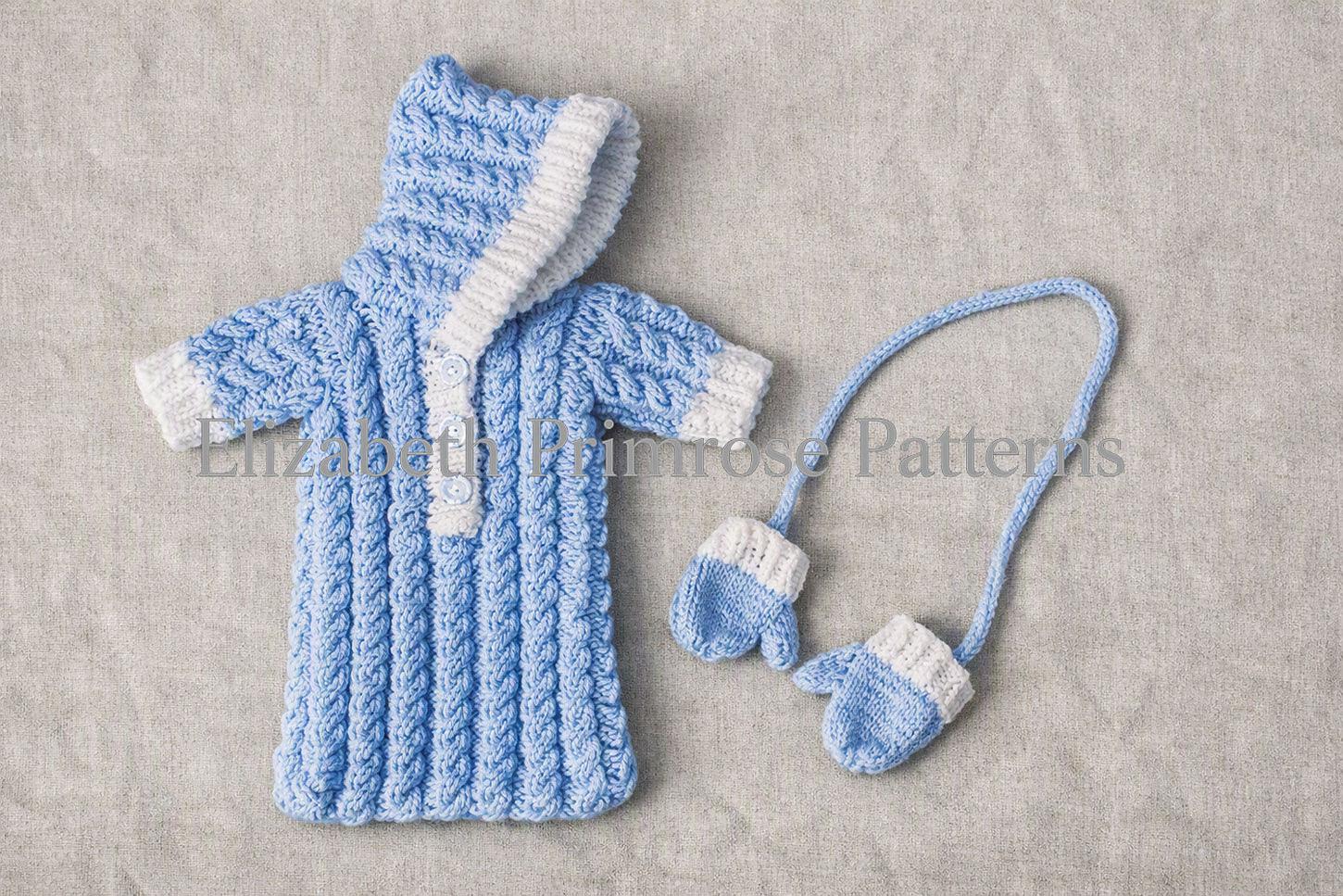 Cosy Cable Sleeping Bag and Mittens P74