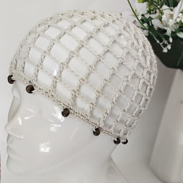 Beaded Net Mesh Beach Hat