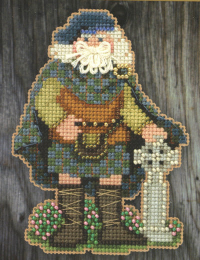 Mill Hill Scotland Santa Cross Stitch Kit - 8cm x 12cm