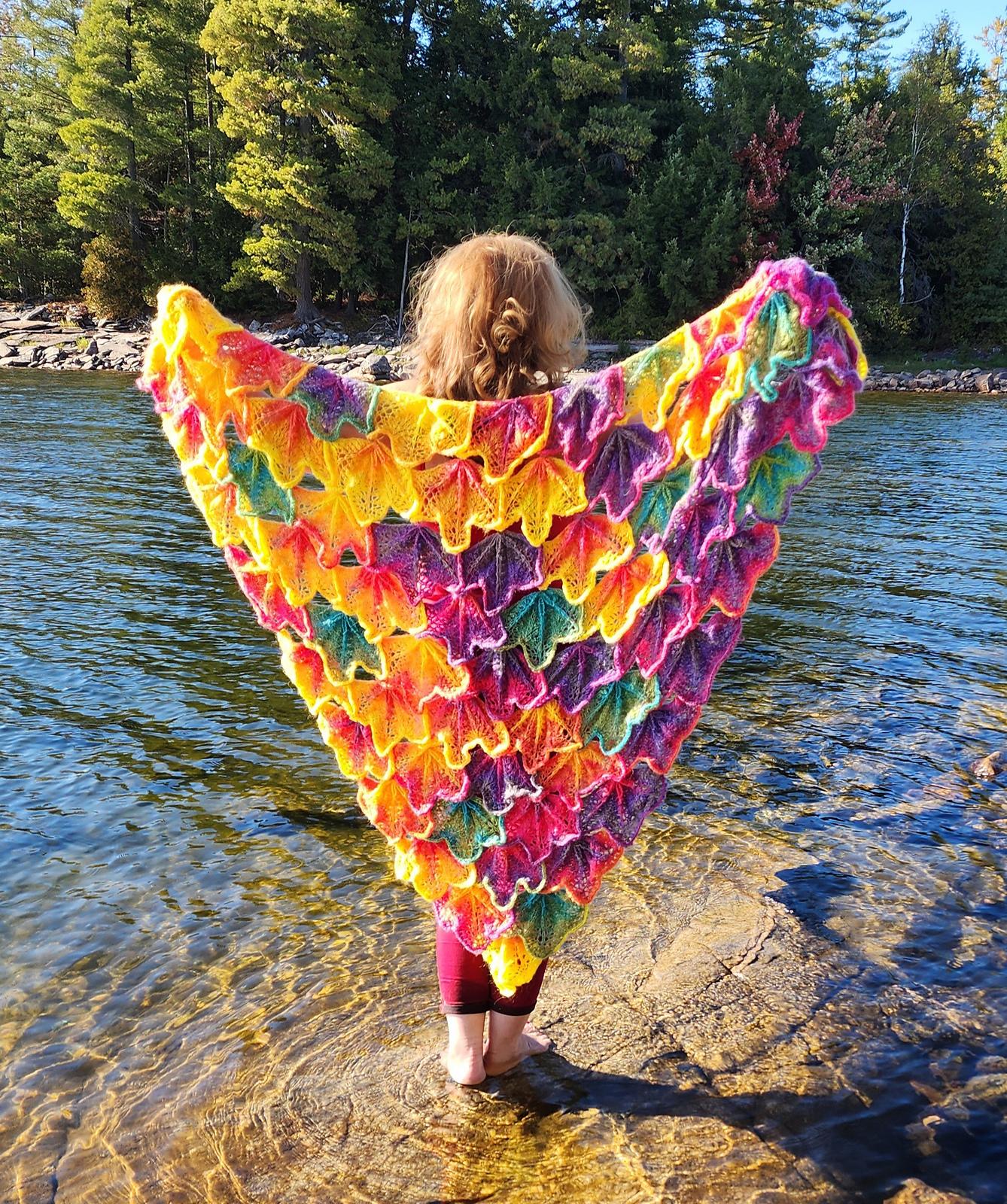 Fall Leaves Garden Shawl