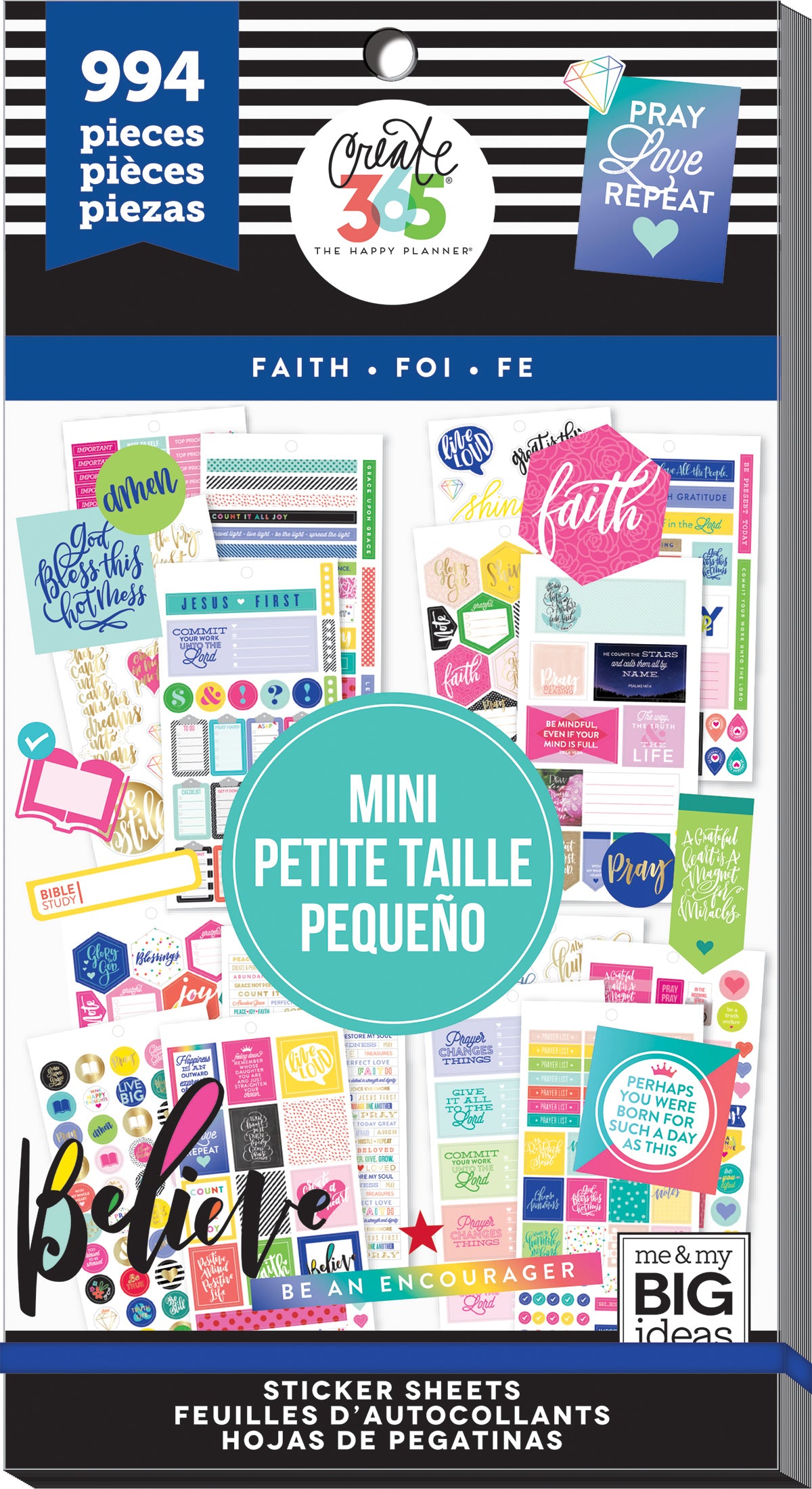 Happy Planner Mini Planner Sticker Value Pack - Faith, 994/Pkg