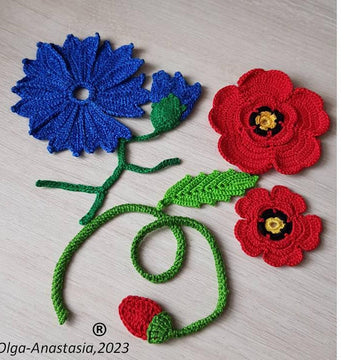 Bouquet of poppy and cornflower