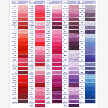 DMC Stranded Cotton Shade Card with Swatches 2017