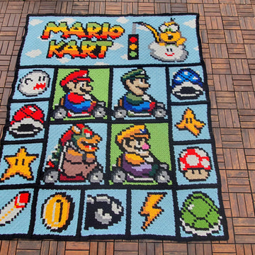 MARIO KART - Super Mario inspired graph for C2C blanket